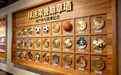 球迷勋章墙展示 - 用户获得的各类赛事参与勋章陈列
